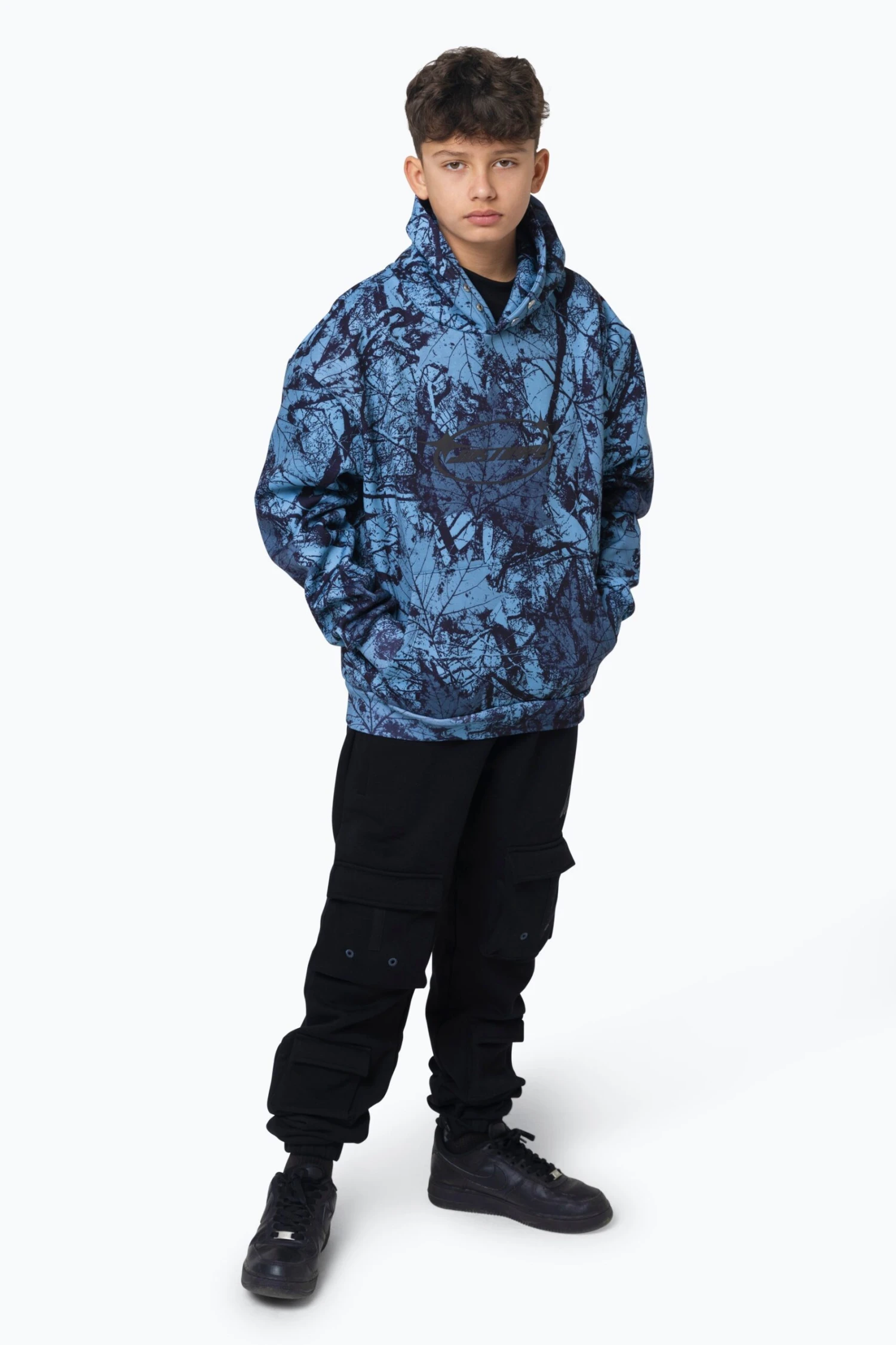 HYPE BOYS MULTI Y2K BLUE LEAF HOODIE 4 HYPE BOYS MULTI Y2K BLUE LEAF HOODIE - Image 2
