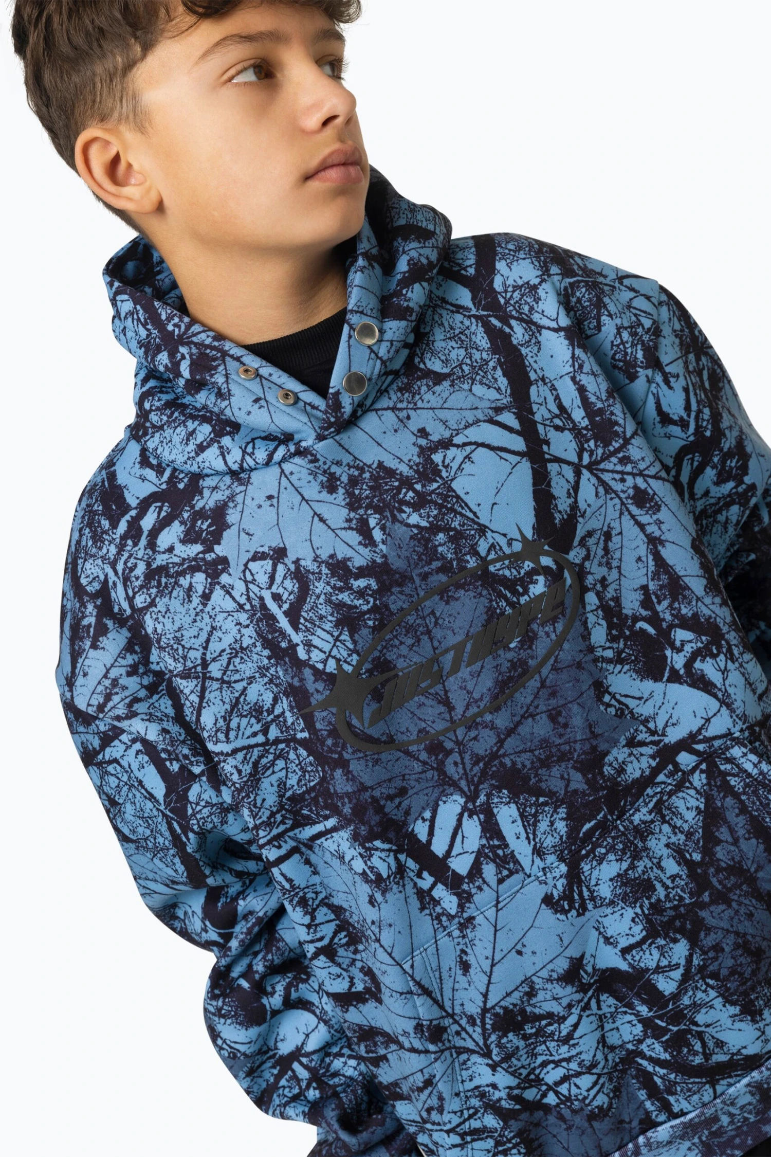 HYPE BOYS MULTI Y2K BLUE LEAF HOODIE 6 HYPE BOYS MULTI Y2K BLUE LEAF HOODIE - Image 4