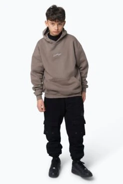 HYPE KIDS BROWN BROWN SCRIBBLE HOODIE -Hype ZTBS 041 1