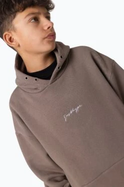 HYPE KIDS BROWN BROWN SCRIBBLE HOODIE -Hype ZTBS 041 3