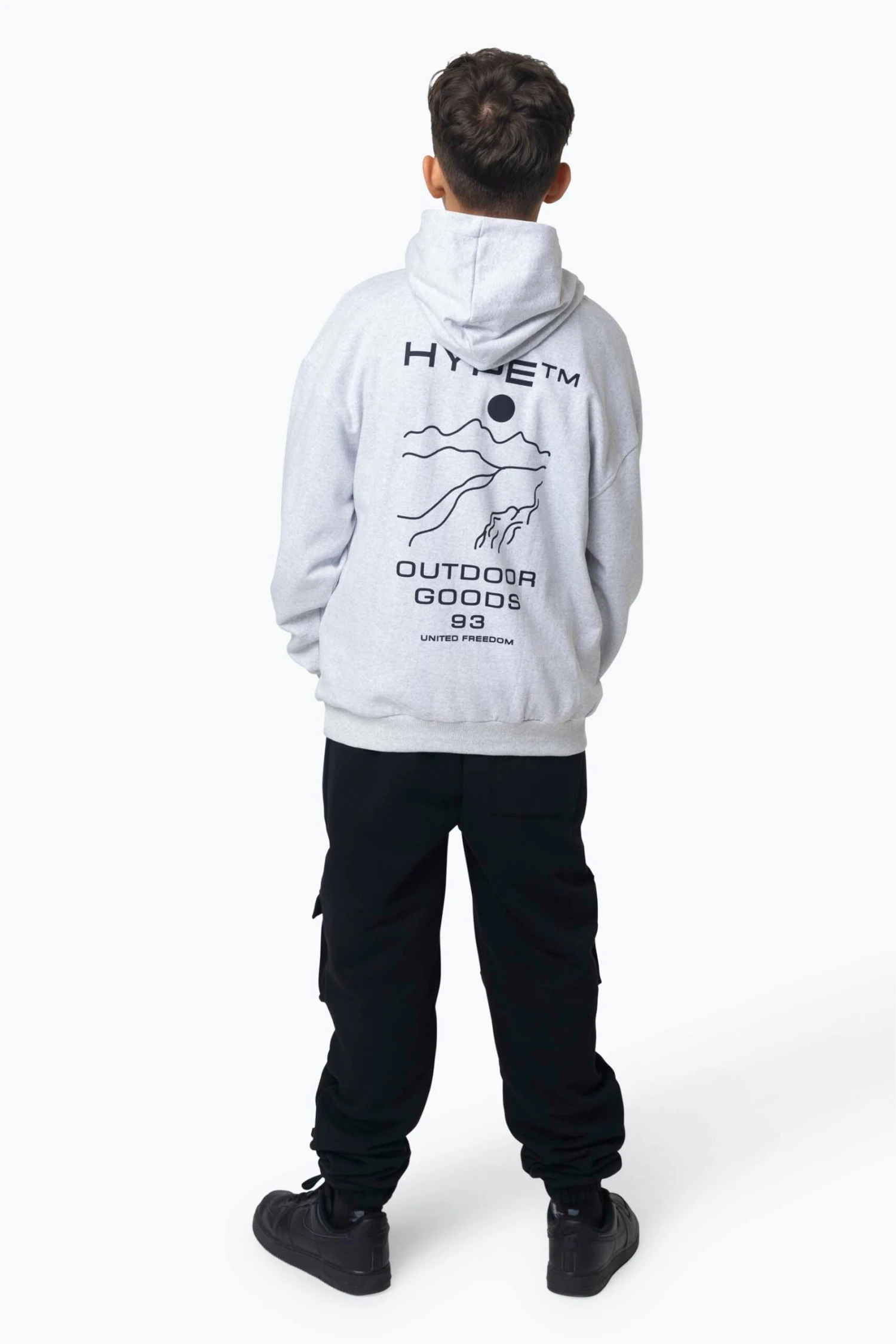 HYPE BOYS GREY MARL OUTDOOR HOODIE 5 HYPE BOYS GREY MARL OUTDOOR HOODIE - Image 3