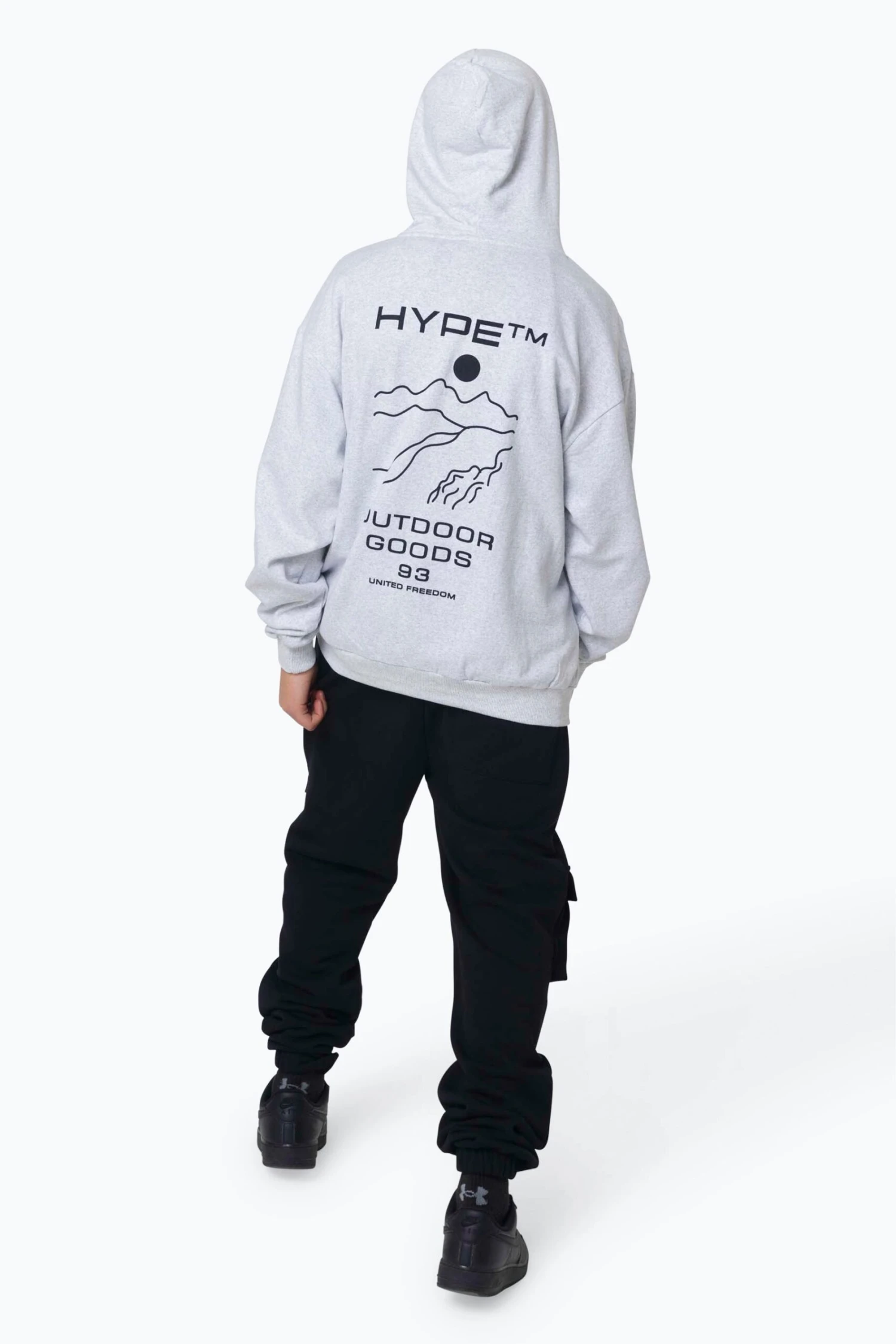HYPE BOYS GREY MARL OUTDOOR HOODIE 6 HYPE BOYS GREY MARL OUTDOOR HOODIE - Image 4