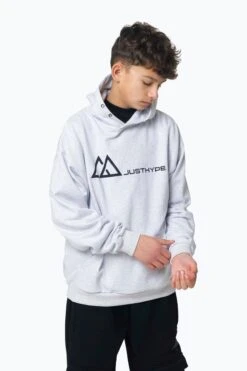 HYPE BOYS GREY MARL OUTDOOR HOODIE