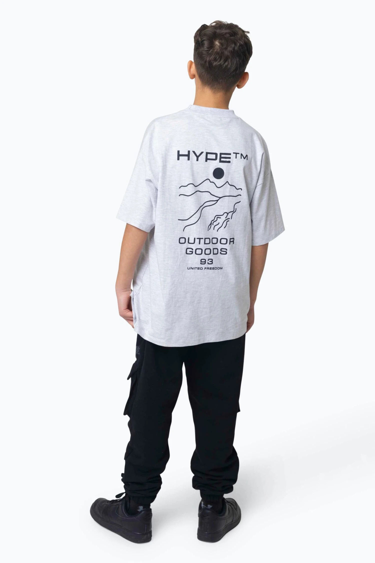 HYPE BOYS GREY MARL OUTDOOR T-SHIRT 5 HYPE BOYS GREY MARL OUTDOOR T-SHIRT - Image 3