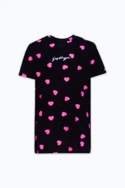 HYPE WOMENS BLACK SCATTER HEART SCRIBBLE T-SHIRT 13 HYPE WOMENS BLACK SCATTER HEART SCRIBBLE T-SHIRT -Hype ZUBS 005