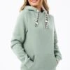 HYPE WOMENS SEA FOAM BRANDED DRAWCORD PULLOVER HOODIE -Hype ZUBS 009