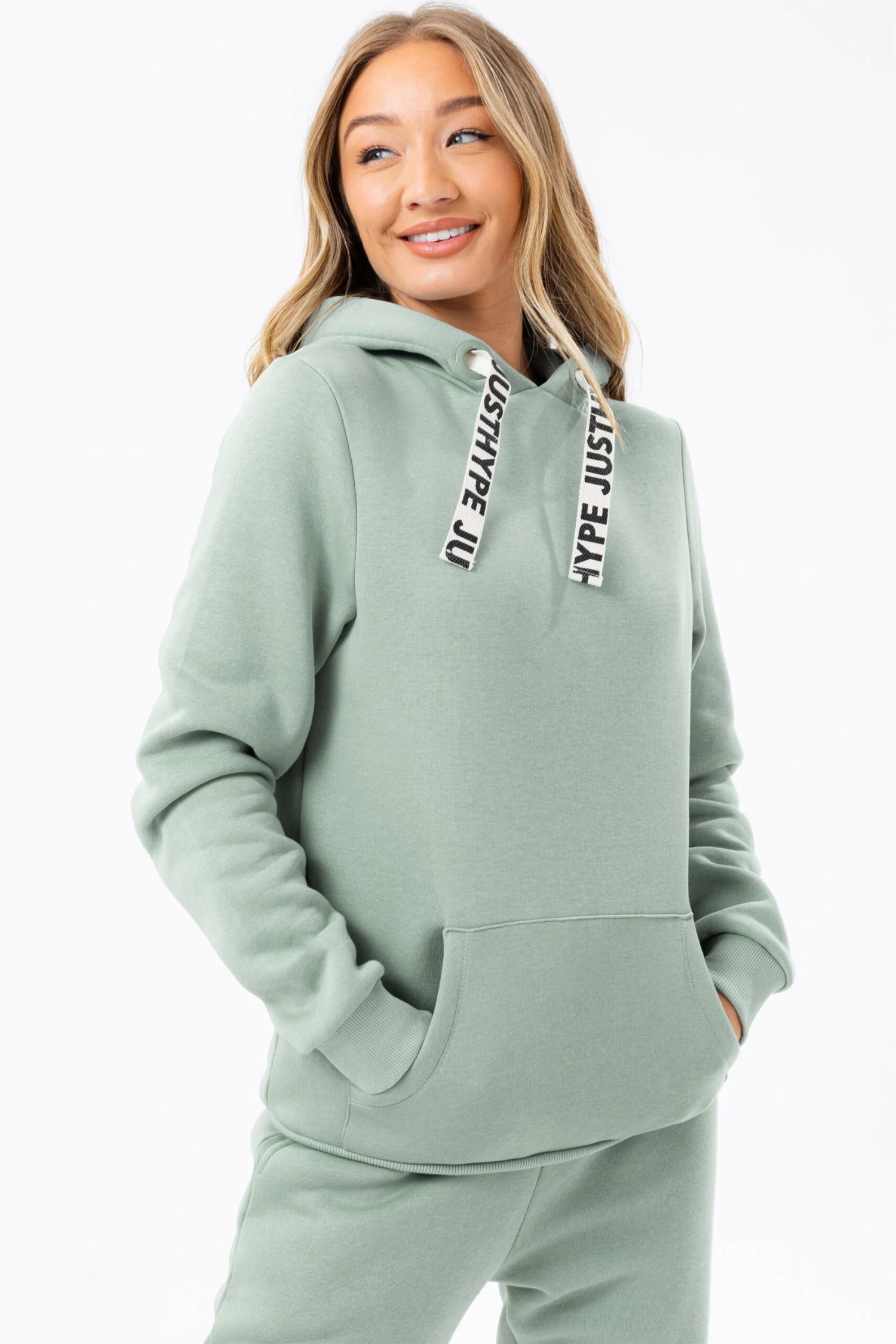HYPE WOMENS SEA FOAM BRANDED DRAWCORD PULLOVER HOODIE 3 HYPE WOMENS SEA FOAM BRANDED DRAWCORD PULLOVER HOODIE