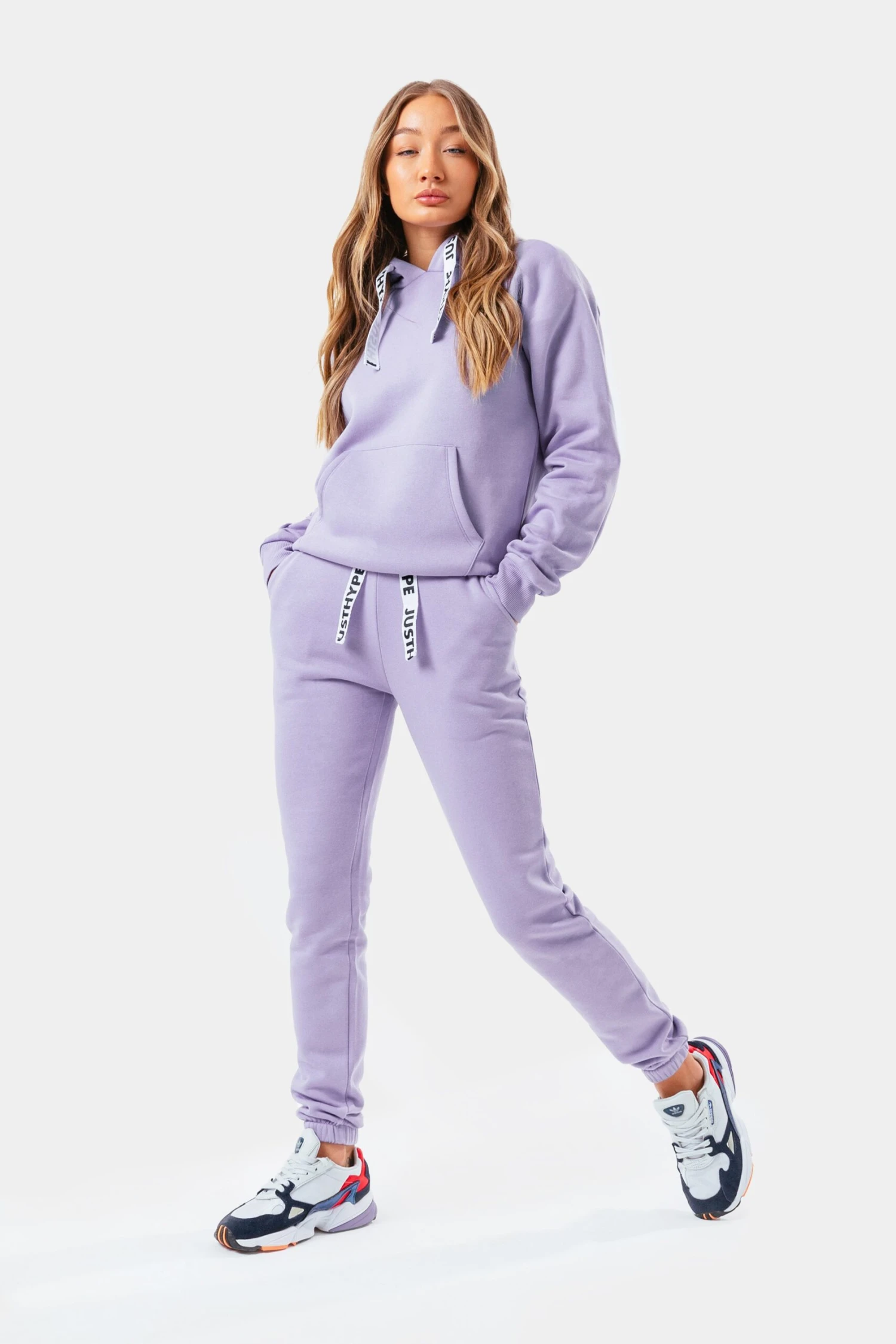 HYPE WOMENS LILAC BRANDED DRAWCORD PULLOVER HOODIE 4 HYPE WOMENS LILAC BRANDED DRAWCORD PULLOVER HOODIE - Image 2