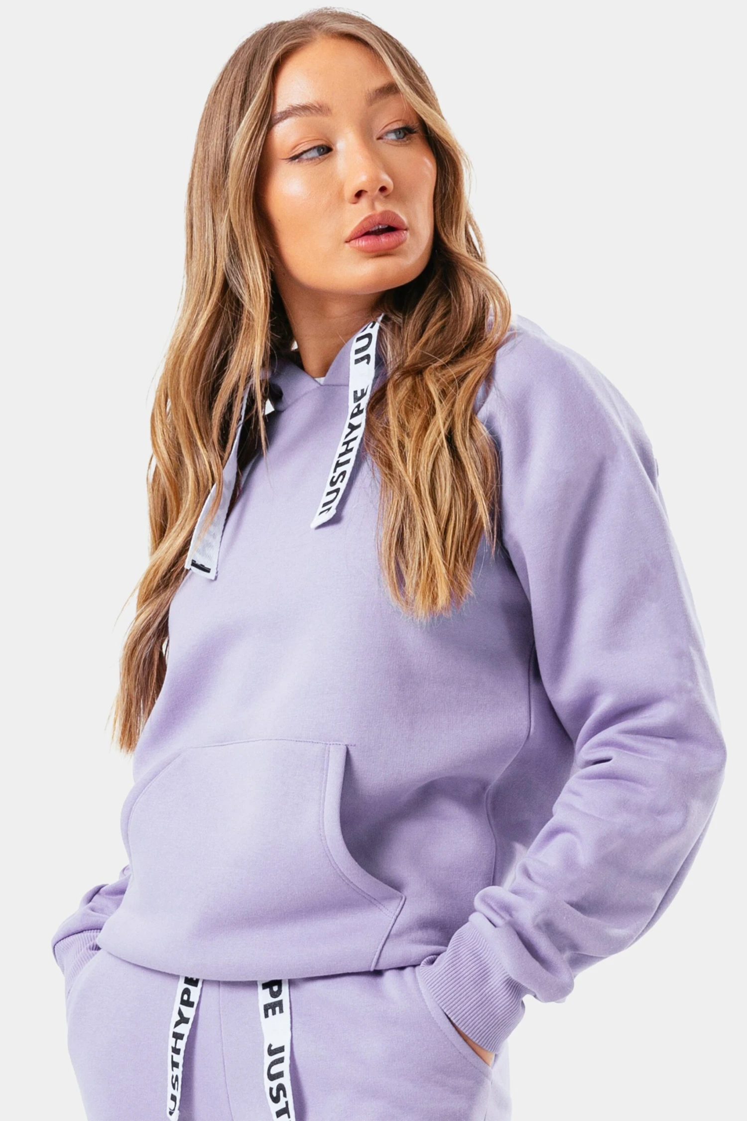HYPE WOMENS LILAC BRANDED DRAWCORD PULLOVER HOODIE 3 HYPE WOMENS LILAC BRANDED DRAWCORD PULLOVER HOODIE