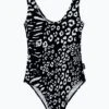 HYPE WOMENS BLACK MIXED ANIMAL SWIMSUIT -Hype ZUBS 026