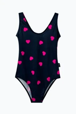 HYPE WOMENS BLACK SCATTER HEART SWIMSUIT