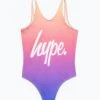 HYPE GIRLS PURPLE YELLOW FADE SCRIPT SWIMSUIT 1 HYPE GIRLS PURPLE YELLOW FADE SCRIPT SWIMSUIT -Hype ZUMH 541