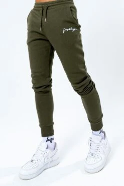 HYPE MENS KHAKI SCRIBBLE LOGO JOGGERS