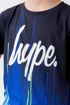 HYPE BOYS BLACK PACIFIC DRIPS SCRIPT T-SHIRT -Hype ZVLR 023 DETAIL