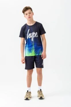 HYPE BOYS BLACK PACIFIC DRIPS SCRIPT T-SHIRT -Hype ZVLR 023 FRONT