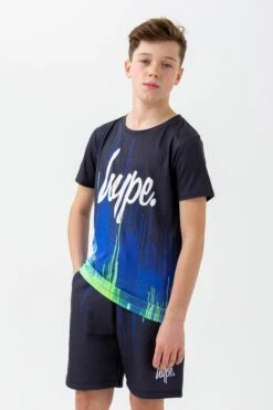 HYPE BOYS BLACK PACIFIC DRIPS SCRIPT T-SHIRT -Hype ZVLR 023 MAIN