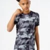 HYPE BOYS GREY GLOOM CAMO CREST T-SHIRT