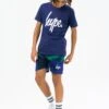 HYPE BOYS NAVY REEF SPRAY SCRIPT TEE & SHORTS SET