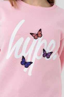 HYPE GIRLS PINK BUTTERFLY SCRIPT CREW NECK -Hype ZVLR 233DETAIL 2f983a0b ba3f 4213 95cd 88fee2929dc6