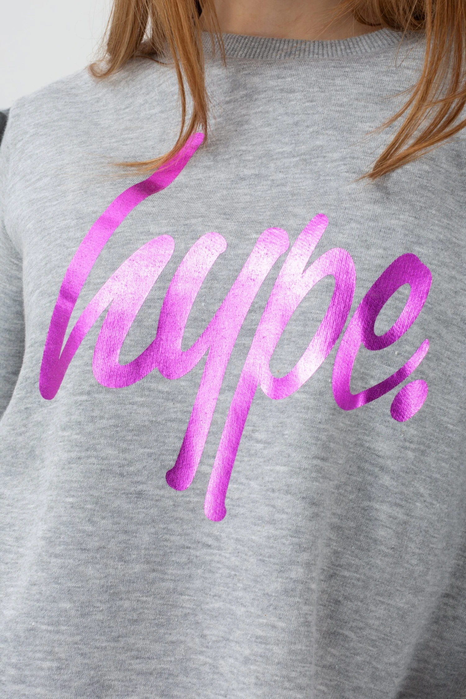 HYPE GIRLS GREY RUFFLE PRINCESS SCRIPT CROP CREW NECK 7 HYPE GIRLS GREY RUFFLE PRINCESS SCRIPT CROP CREW NECK - Image 5