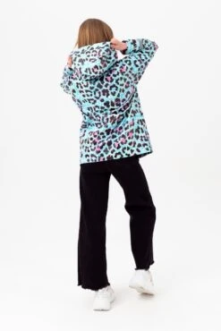 HYPE GIRLS BLUE ICE LEOPARD SCRIPT RAINCOAT -Hype ZVLR 310FULLBACK
