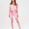 HYPE GIRLS PINK SPRAY DRIPS SCRIPT TEE AND SHORTS SET 2 HYPE GIRLS PINK SPRAY DRIPS SCRIPT TEE AND SHORTS SET -Hype ZVLR 319 FRONT