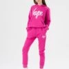 HYPE GIRLS BERRY SCRIPT HOODIE & JOGGERS SET -Hype ZVLR 335FULLFRONT