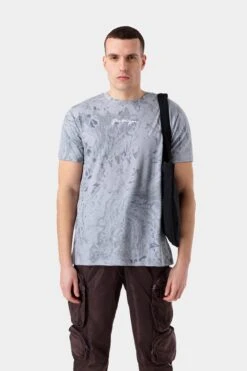 HYPE MENS GREY MINERAL SCRIBBLE T-SHIRT