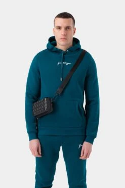 HYPE MENS TEAL SCRIBBLE HOODIE