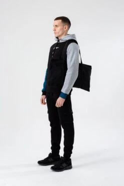 HYPE MENS BLACK THOMPSON SPLICE SCRIBBLE HOODIE -Hype ZVLR 433 2