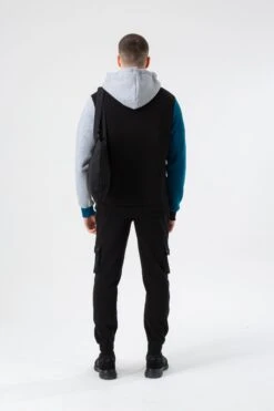 HYPE MENS BLACK THOMPSON SPLICE SCRIBBLE HOODIE -Hype ZVLR 433 4