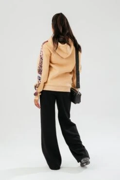 HYPE WOMENS HAZELNUT ANIMAL PRINT LABEL HOODIE 17 HYPE WOMENS HAZELNUT ANIMAL PRINT LABEL HOODIE -Hype ZVLR 559FULLBACK