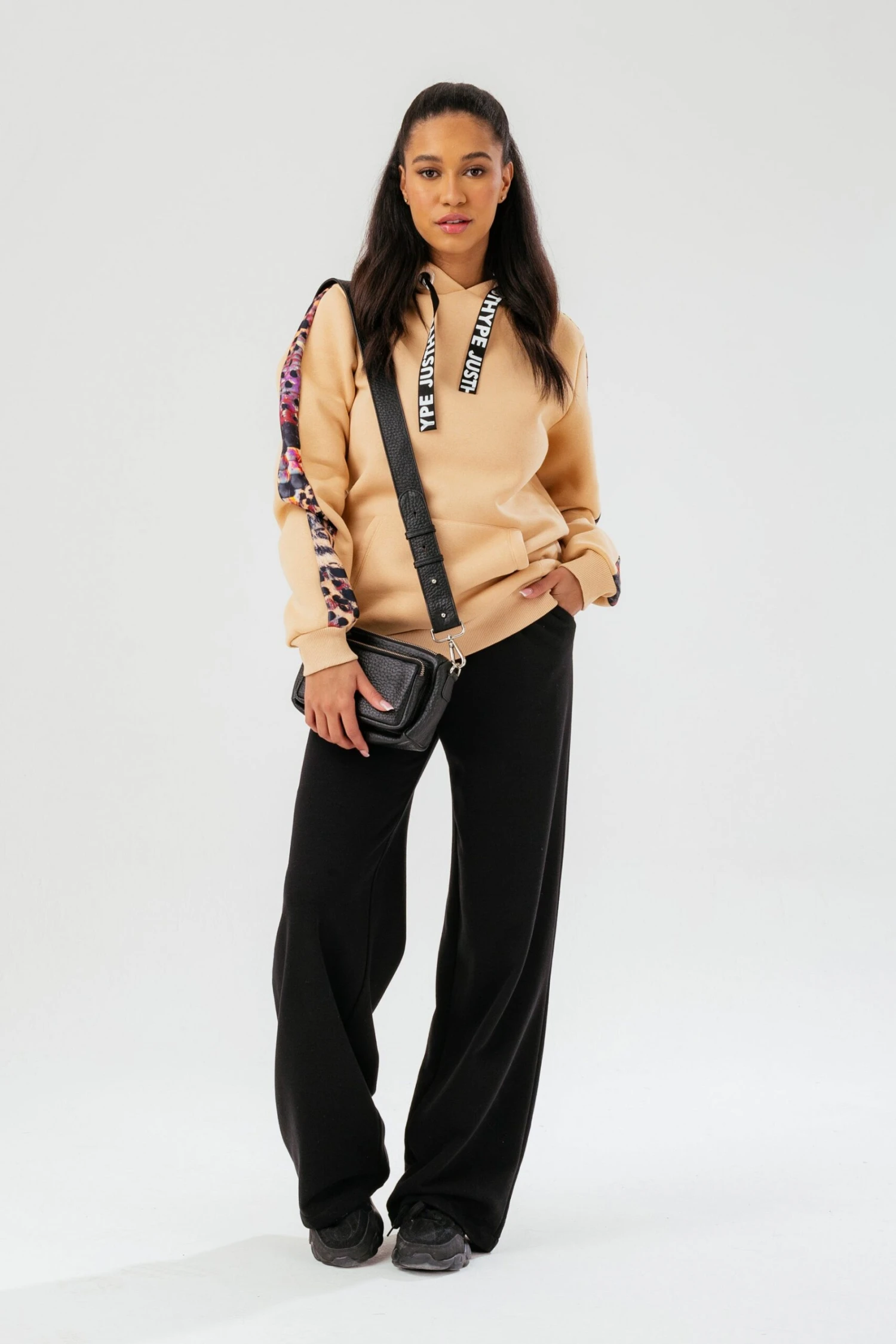 HYPE WOMENS HAZELNUT ANIMAL PRINT LABEL HOODIE 8 HYPE WOMENS HAZELNUT ANIMAL PRINT LABEL HOODIE - Image 6