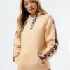 HYPE WOMENS HAZELNUT ANIMAL PRINT LABEL HOODIE -Hype ZVLR 559 MAIN