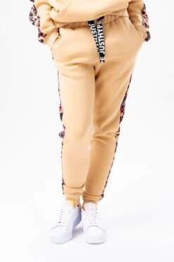 HYPE WOMENS HAZELNUT ANIMAL PRINT LABEL JOGGERS -Hype ZVLR 570 MAIN