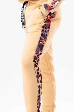 HYPE WOMENS HAZELNUT ANIMAL PRINT LABEL JOGGERS -Hype ZVLR 570DETAIL 2