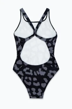 HYPE WOMENS BLACK LEOPARD SCRIBBLE SWIMSUIT -Hype ZVLR 572 BACK