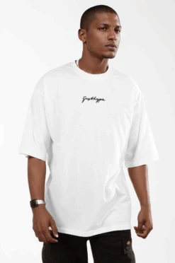 HYPE WHITE SCRIBBLE MEN'S OVERSIZED T-SHIRT