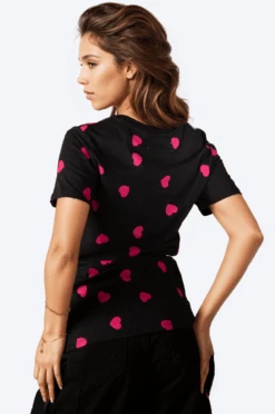 HYPE WOMENS BLACK SCATTER HEART SCRIBBLE T-SHIRT 11 HYPE WOMENS BLACK SCATTER HEART SCRIBBLE T-SHIRT -Hype hMy3TrYxar7O7nLohXDMhA