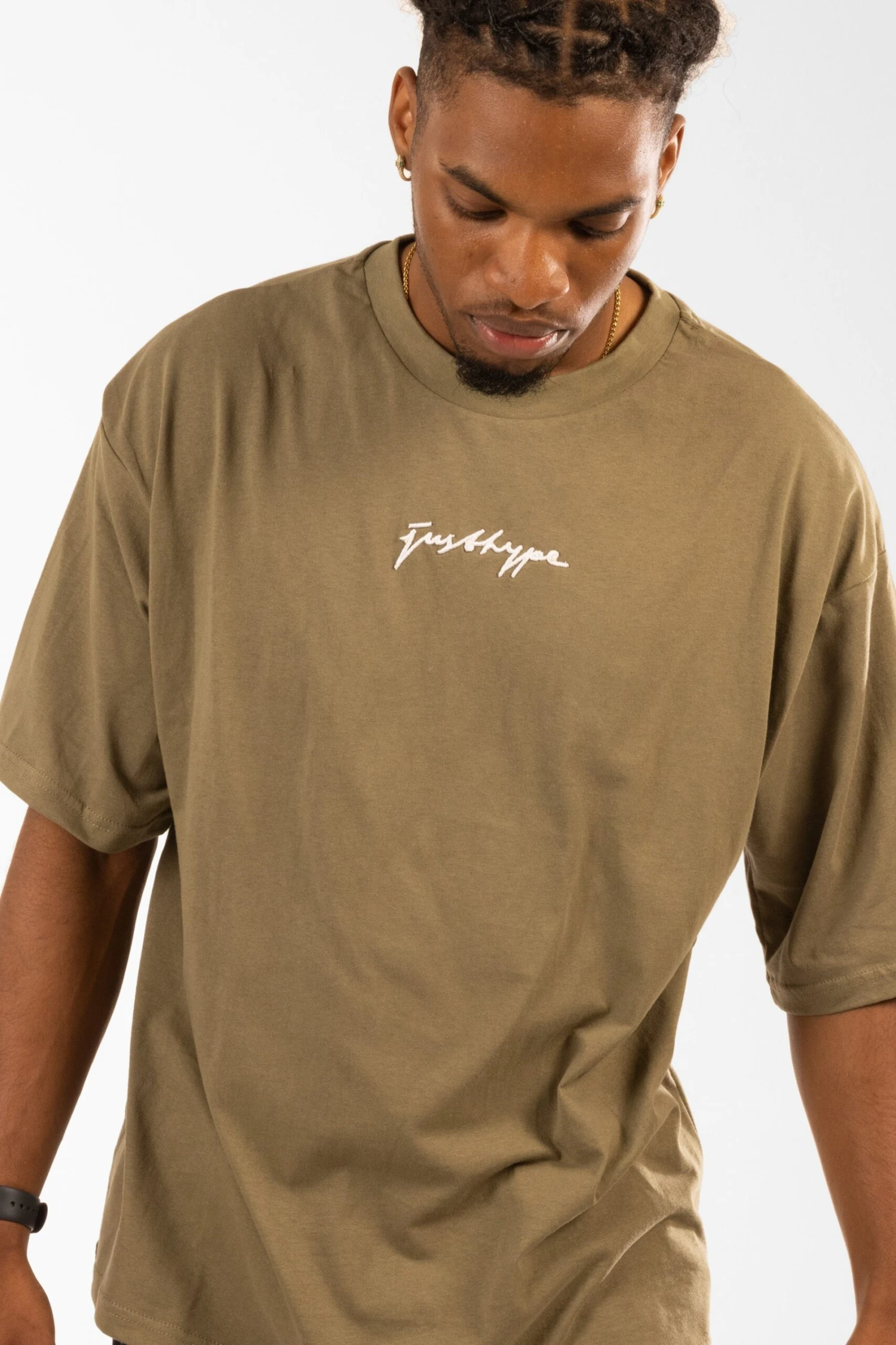 HYPE MENS KHAKI OVERSIZED TSHIRT 7 HYPE MENS KHAKI OVERSIZED TSHIRT - Image 5